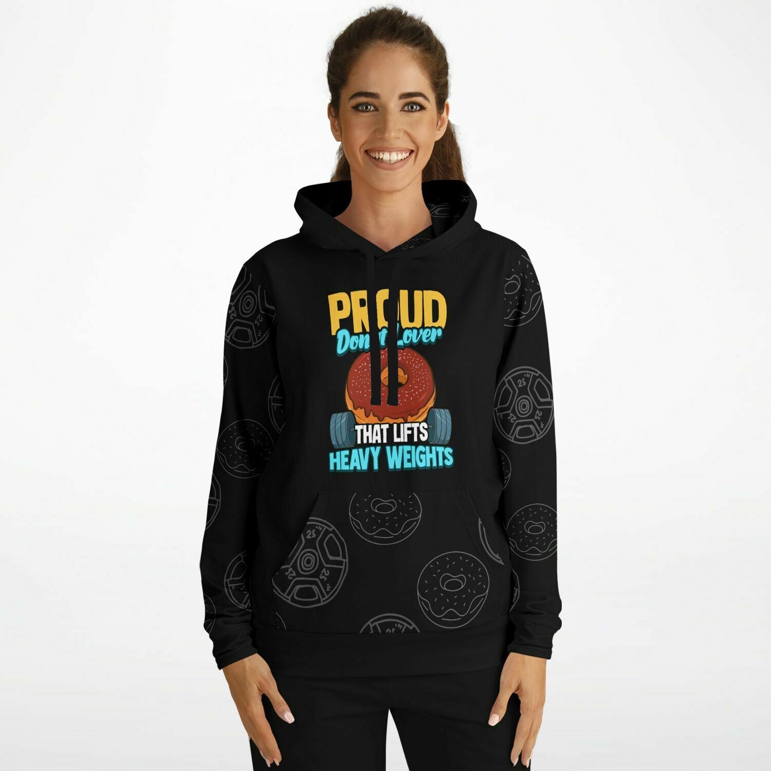 Proud Donut Lover That Lifts Heavy Weights Graphic Hoodie