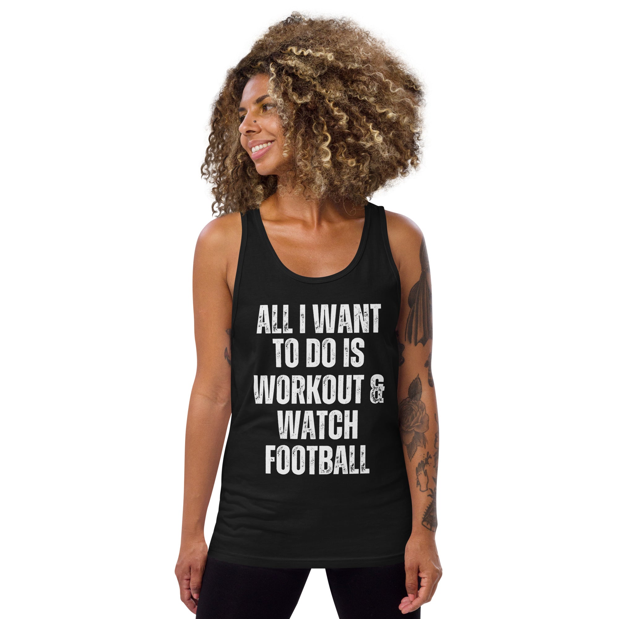 All I Want To Do Is Workout & Watch Football Men's Tank Top