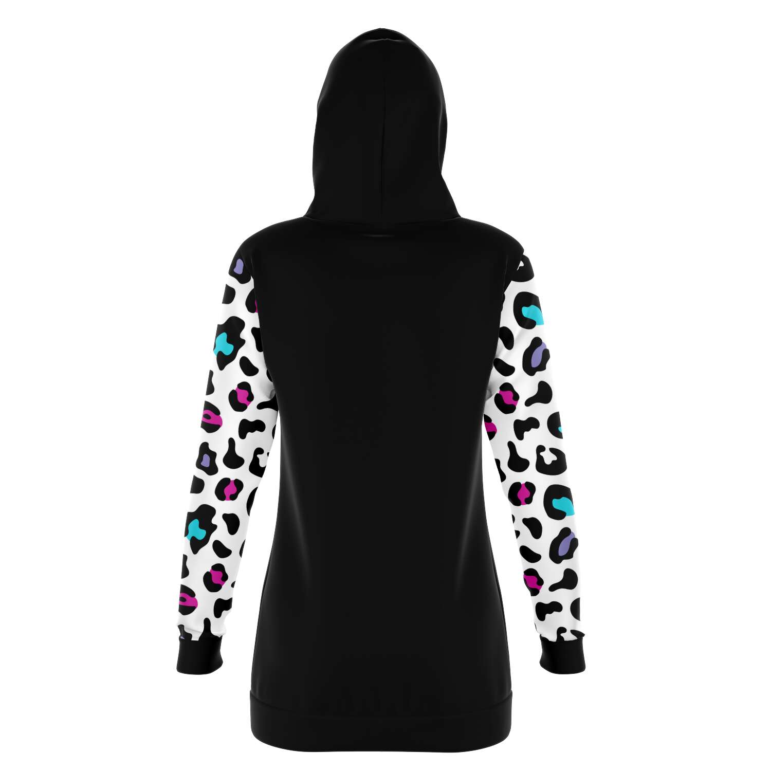 "Squat because no one raps about LITTLE BUTTS" Women's Colorful Leopard Print Long Hoodie